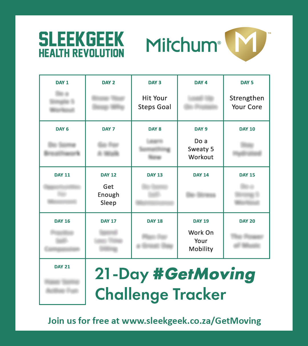 21-Day Get Moving Challenge – Sleekgeek Health Revolution